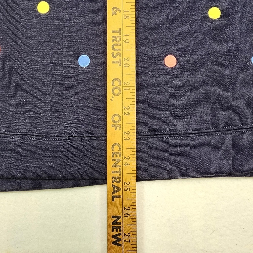 Talbots Shirt Womens PM Blue Polka Dot Crew Neck Long Sleeve Fleece Pullover - Picture 8 of 9